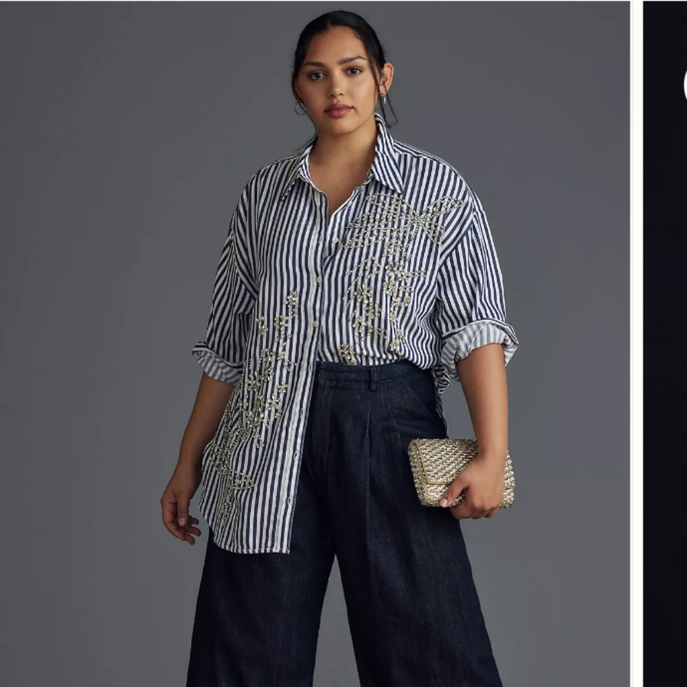 The Anthropologie Bennet Buttondown Shirt by Maeve: Beaded & Sequined Edition